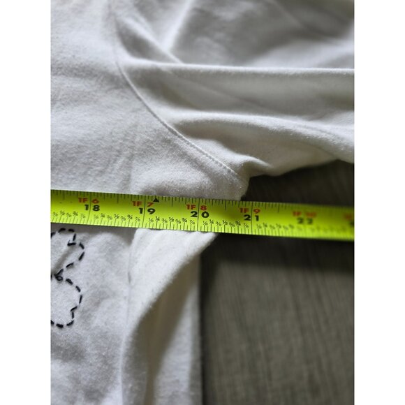 Talbots Womens Embroidered Black Floral White Top L Cotton - Picture 6 of 6